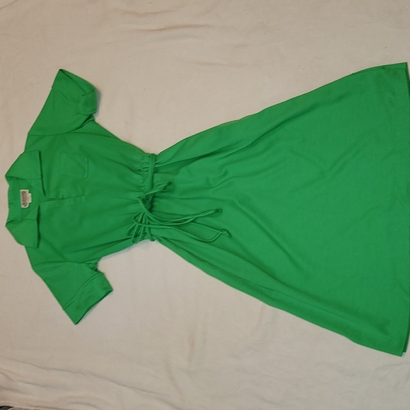 Vintage dress Jimmy Los Angeles polyester emerald green sz small - Picture 7 of 7